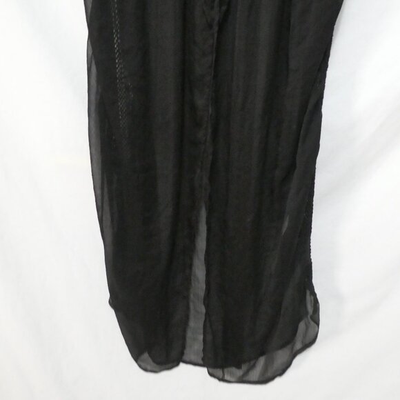 ATMOSPHERE | large | Black Sheer Sleeveless Nightgown With Tie Waist - Picture 8 of 16